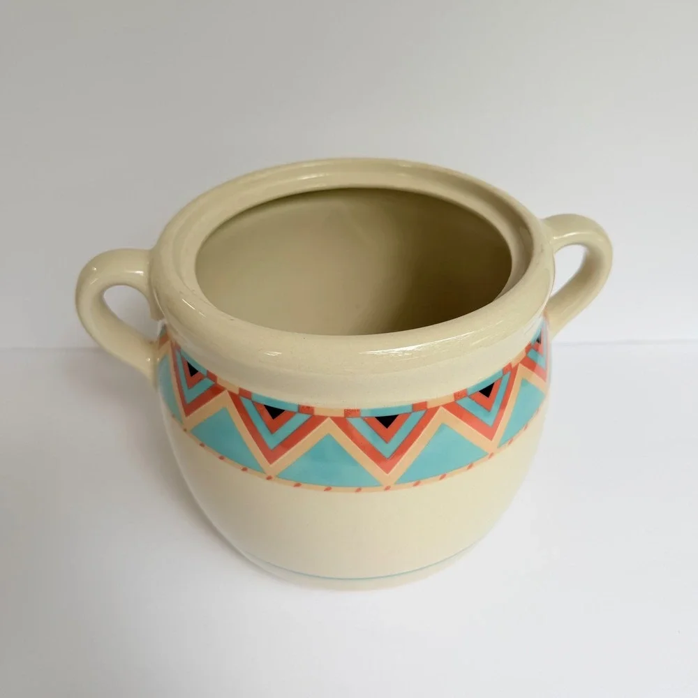 Sango Zuni Stoneware Bean Pot Cookie Jar Hyon Yi Southwestern Japan 25247 Vtg